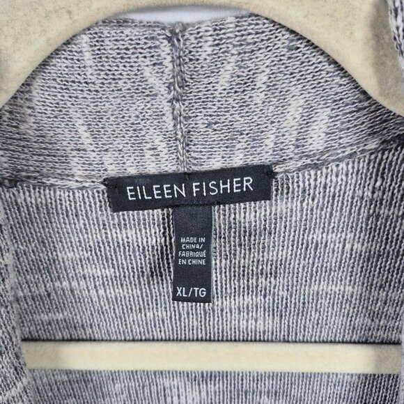 Eileen Fisher Sweater Womens XL Gray Linen Cardigan Open Long Sleeve Minimalist - Picture 5 of 7